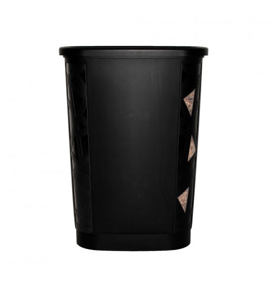Coffre à granulés à bois en plastique avec roulettes - 70 l - noir - EDA