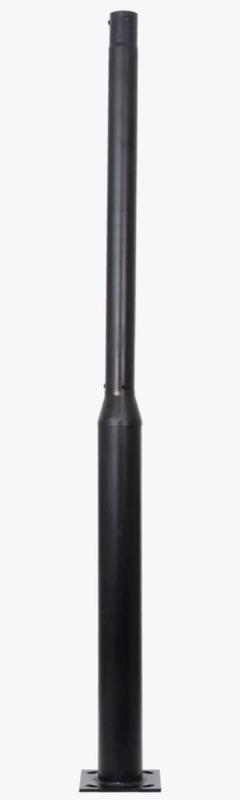 Mât pour Luminaire Éclairage Public 400 cm - Acier Galvanisé Noir - Fixation Ø 73/76 mm