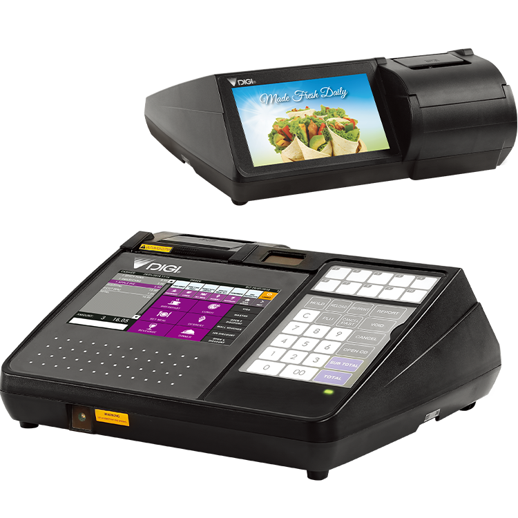 Delious WIZ - système de caisse POS compact pour hôtellerie restauration avec écran tactile et imprimante de reçus