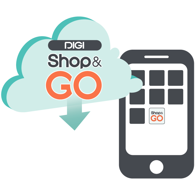DIGI Shop&Go - Solution de paiement rapide pour courses, compatible avec smartphones et produits frais