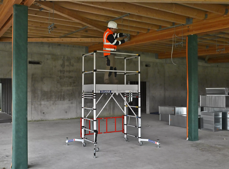 Échafaudage roulant aluminium Teletower 2 - 5 hauteurs de travail de 3,10 à 4 m