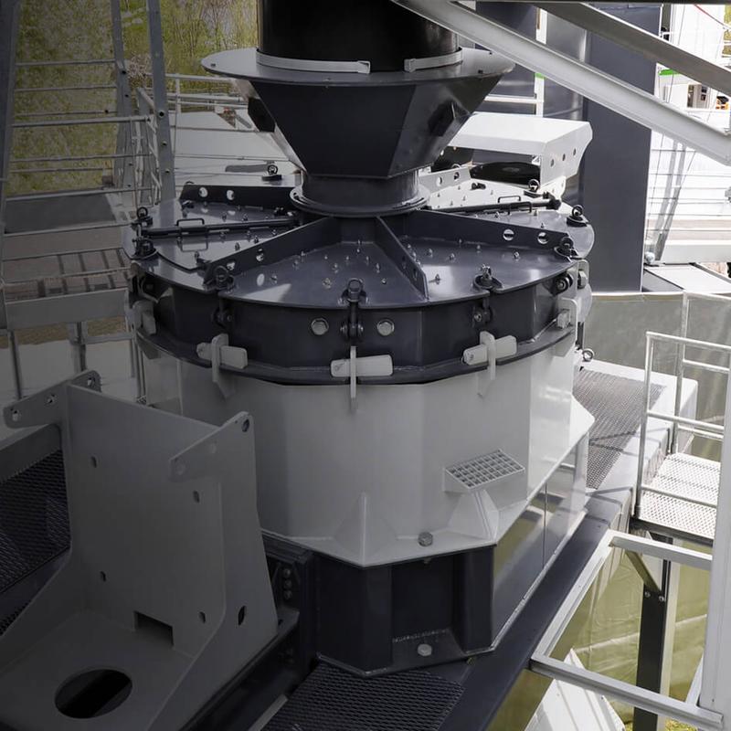 Broyeurs à axe vertical - alliage spécial résistant à l'abrasion - capacité jusqu'à 500 t/h