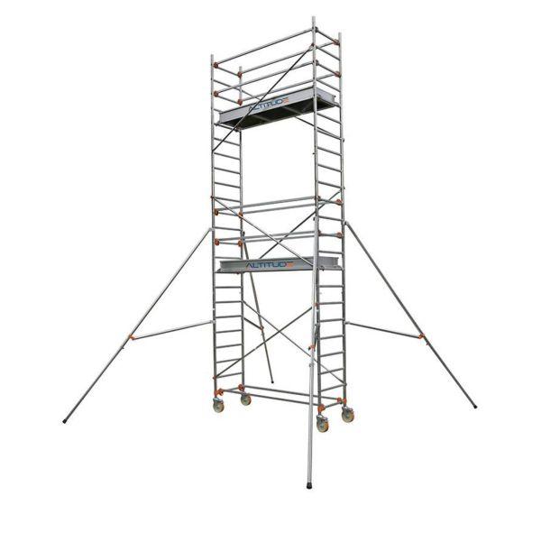 Échafaudage roulant aluminium AL205 - Hauteur travail 8,90 m - Plancher 2,05 m - Marque Centaure Duarib