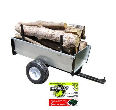 Remorque basculante acier galvanisé avec bac de 108 x 67/80 x 30 cm - max 450 kg