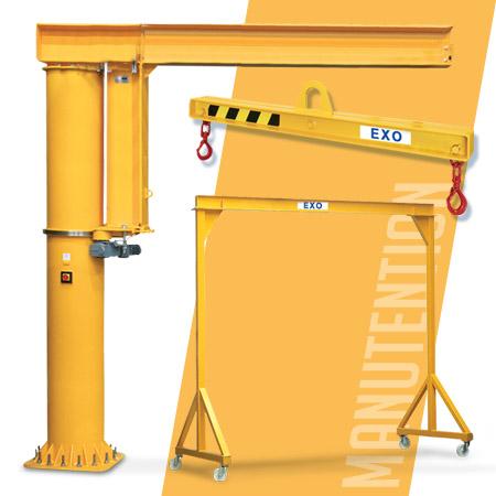 Potence, portique et palonnier - profil creux ou IPE, acier ou aluminium, fixation fixe ou mobile