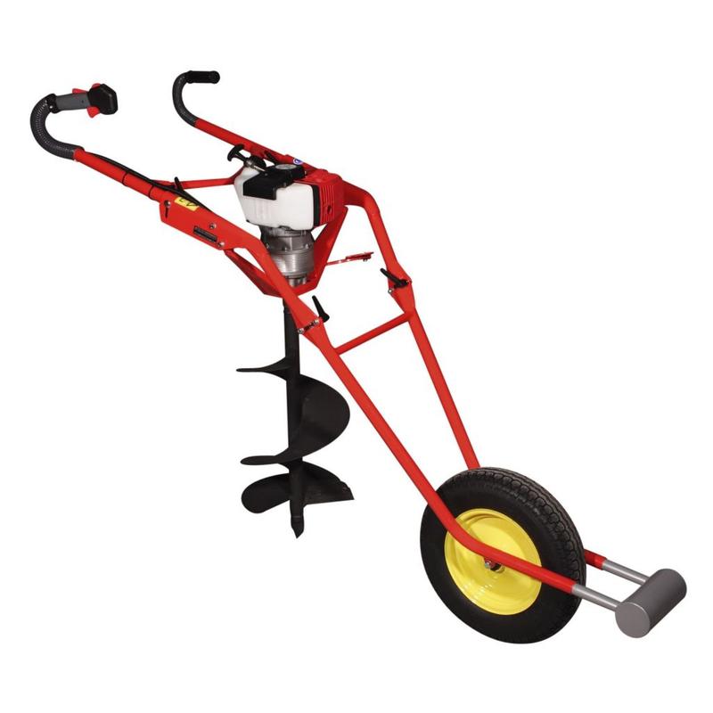 Tarière brouette / un homme - PF400 - thermique moteur 2 temps - châssis pliable - vrilles ø150 ou ø250