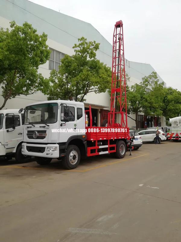 Camion de forage d'eau d'exploration géologique Dongfeng D9 - Châssis Dongfeng 4X2, Cummins 190HP, profondeur 70-100 m