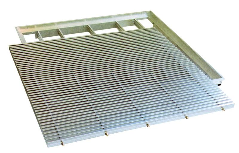 Grille pour plancher technique GAU 45 en aluminium - supporte jusqu'à 2 500 kg/m²