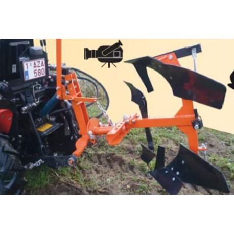 Charrue 10'' Brabant réversible 1/2 tour - Largeur 10'', Poids 70 Kg, Puis. min 15 cv, Réf. PLOW10