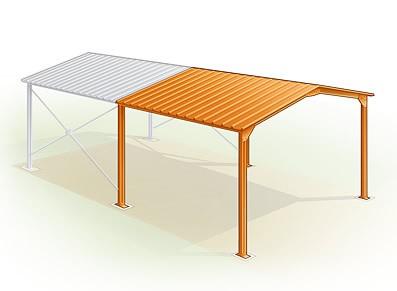Travée supplémentaire pour abri métallique ID 3407 - L 700 x P 500 cm