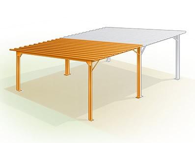 Travée supplémentaire pour abri métallique ID1010 - L 600 x P 536 cm - Acier galvanisé
