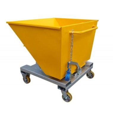 Benne à déchets légers - sur roues ou châssis, basculement à distance, jusqu'à 750 kg