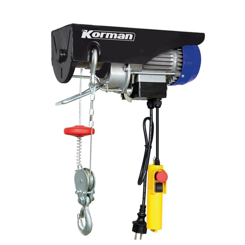 Palan électrique Korman 500W 125/250kg - 12m de hauteur de levage max