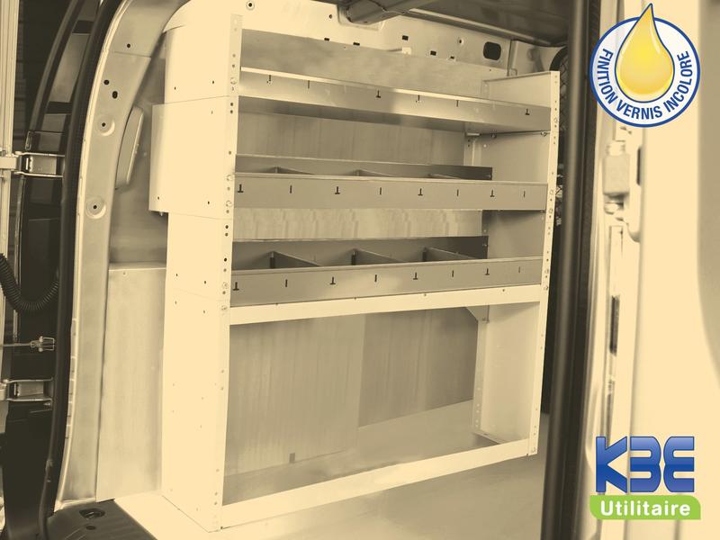 Casier Métallique sans Bacs Coté Gauche ou Droit (L:127 x P:32 x H:100 cm) pour Nissan NV250 2019 - Acier laqué 2 mm et Aluminium