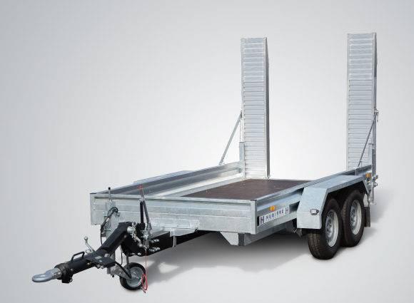 Remorque porte engin TPF - Double ou triple essieu - Timon réglable ou droit - Plancher bois toute largeur