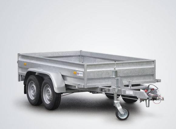 Remorque fixe PL utilitaire - double essieu, ridelles 0,40 m, plancher bois, frein inertie