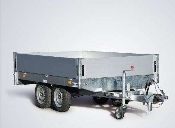 Remorque plateau fixe XL PLTA - grande taille, plancher bois antidérapant, éclairage encastré