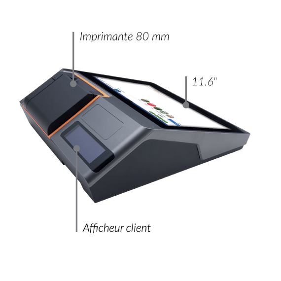 Qwanto Lite - Caisse enregistreuse Android 11'' et 15'' avec imprimante intégrée - Certifié NF525