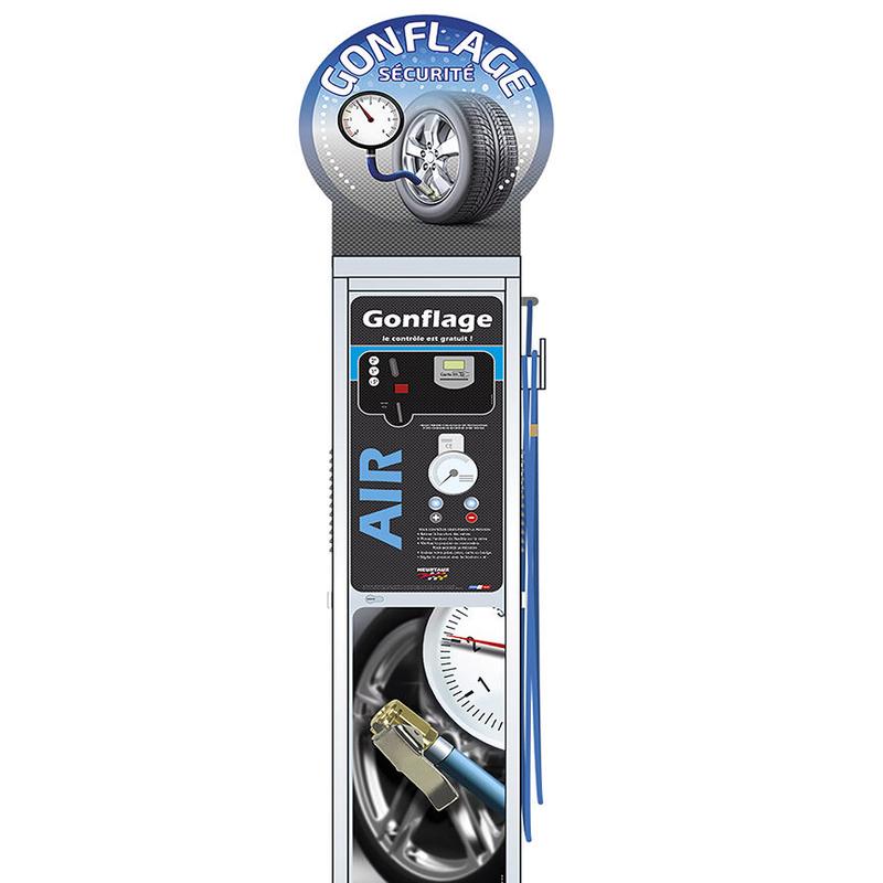 Borne de gonflage Air+ Compact certifiée LNE avec compresseur - stations de lavage