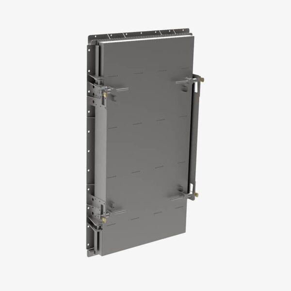 Porte étanche - fermeture verrouillable pour zones inondables, dimensions L150xH150 à L2000xH2000 mm, inox 304L ou acier S235JR