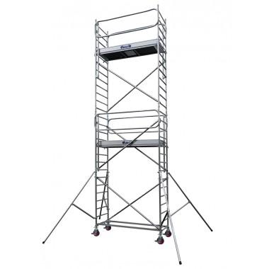 Echafaudage roulant intérieur 4m - Location - Dimensions 2,05 m x 0,85 m - Hauteur 4,90 m