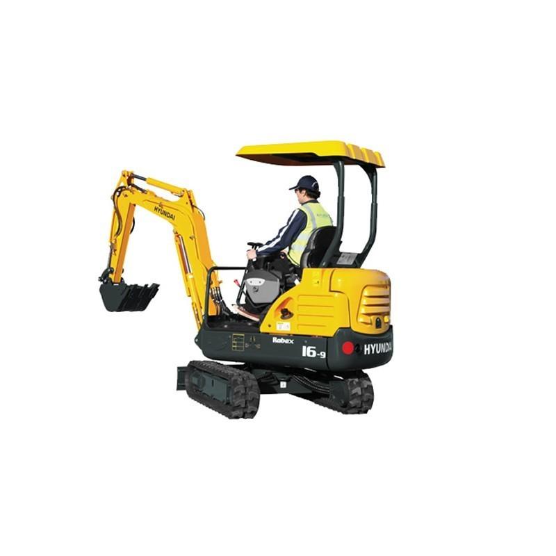 Location mini-pelle 1.5 t - 2.35 m de hauteur, 2.19 m de profondeur max
