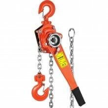 Palan à chaîne manuel 1.5T - capacité de levage jusqu'à 1.5 tonnes, frein à cliquet automatique, chaîne galvanisée