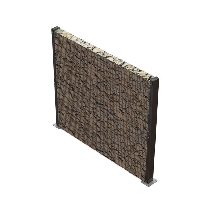 Kit complet clôture gabion - mur en gabion en acier galvanisé plastifié, hauteur 1m50 ou 1m80, pose à sceller ou sur platine