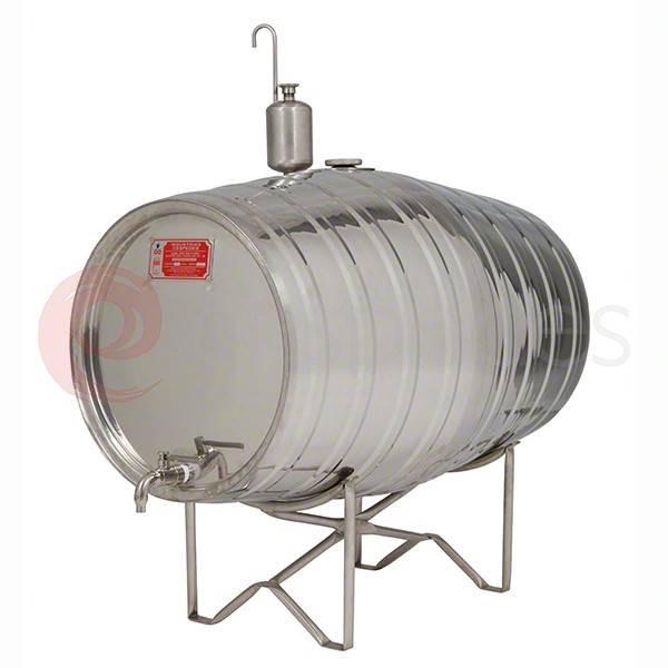 Fût horizontal en acier inoxydable pour vin, cidre et eau de vie - Capacités 50L à 200L