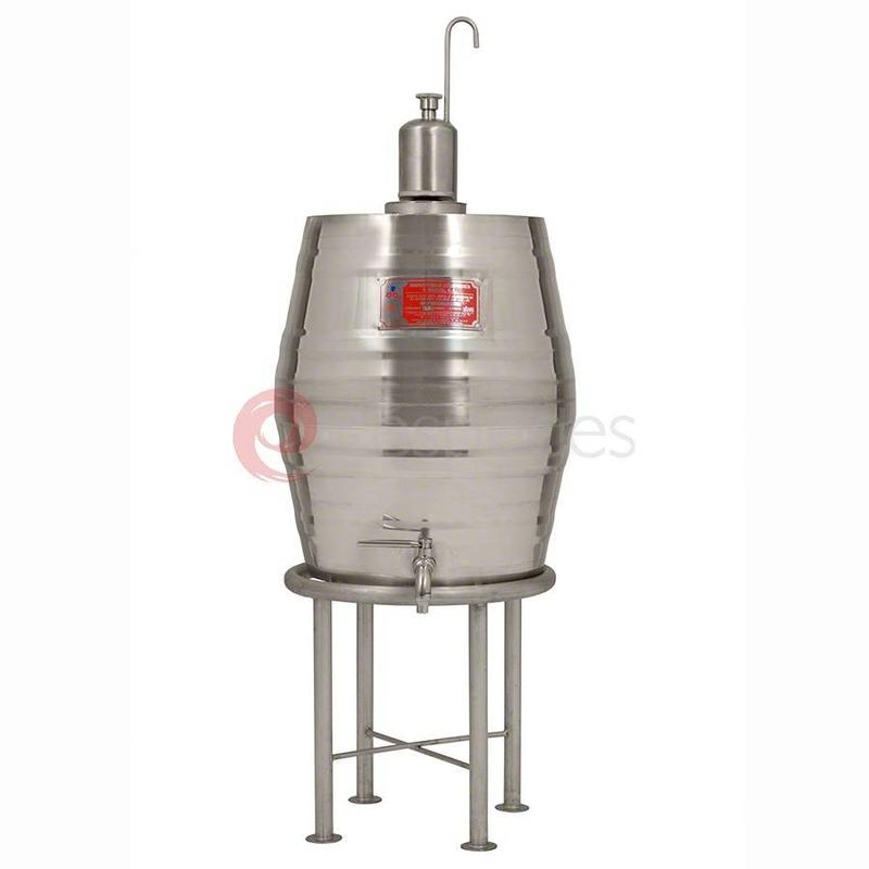 Fût vertical en acier inoxydable AISI 316 pour vin, cidre et eau de vie - 50L à 200L