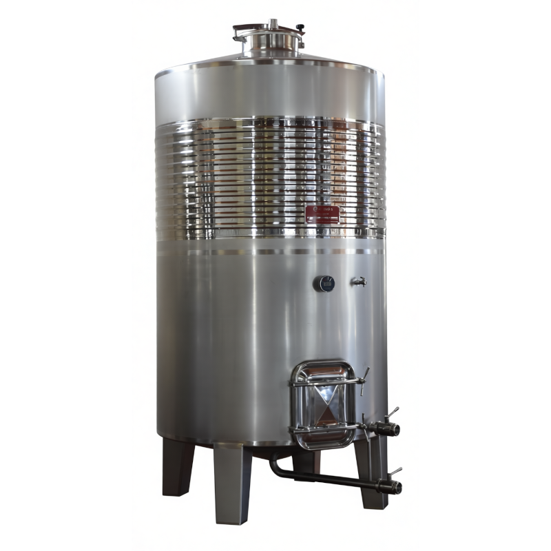 Cuve de 5 000 litres autovidangeable en inox AISI 316 avec chemise de refroidissement