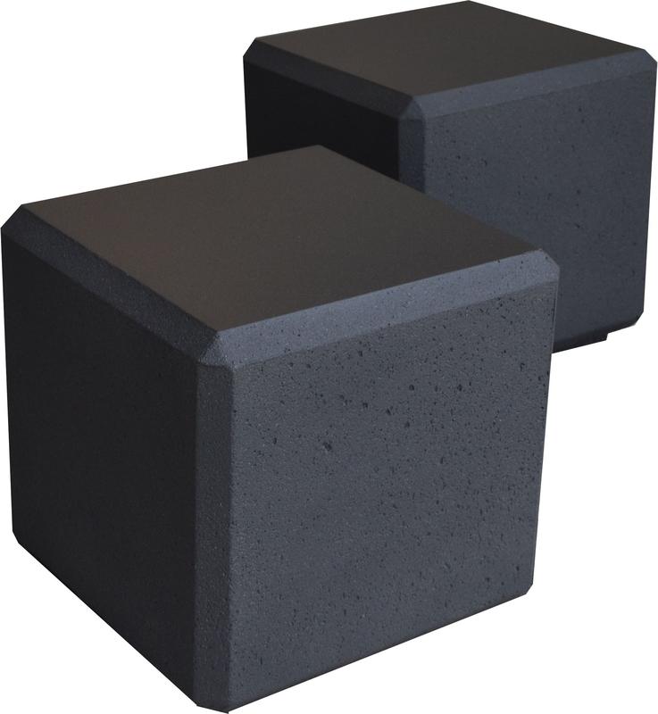 Cube monobloc 50 cm en béton gris - référence 112044 - nouveau produit