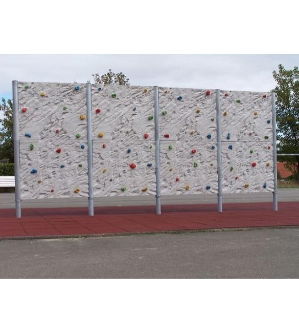 Murs doubles sur poteaux TYPE 2 – Type D - Revêtement « roche brute falaise » antidérapant, 37 m², 6 poteaux, 10 panneaux, 240 prises