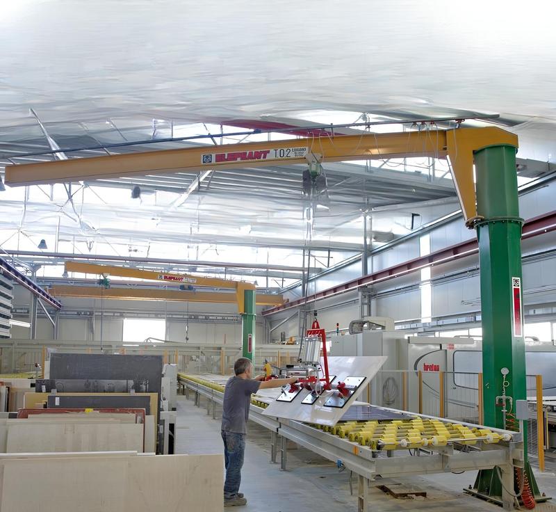 Potence à rotation intégrale 360° manuelle en profils HE - installation intérieure ou extérieure