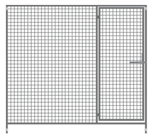 Panneau de chenil - grille à mailles soudées basic avec porte 2 m x 1,50 m