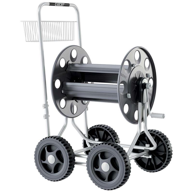 Charriot dévidoir Jumbo - métal, 4 roues, silent block, compatible tuyaux 12-15-19mm