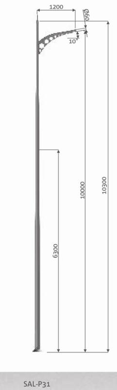 Lampadaire d'éclairage urbain décoratif SAL P31 - Rosa