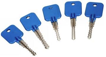 5 clés jiggler cruciformes pour coffres électroniques - BURG-WACHTER / STARK / Technomax / JVD