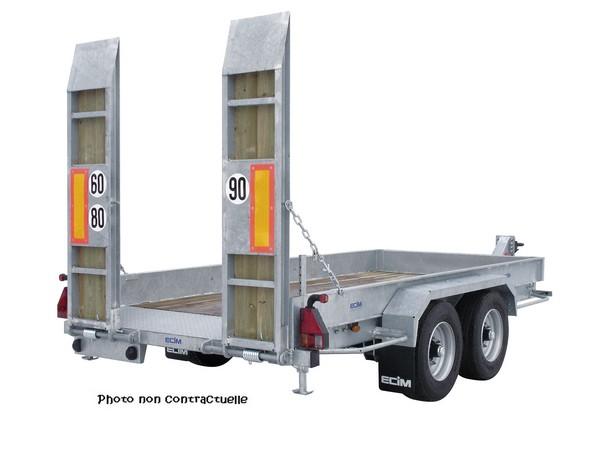 Remorque porte engin 3T500 - Location - 3.5m x 1.72m - 3T500 - Permis E obligatoire