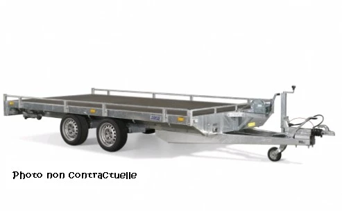 Remorque porte voiture 2T700 - 4 m x 2,05 m - freinée - permis E obligatoire - location