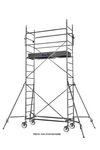 Echafaudage roulant intérieur L2M x 4M plancher - location - hauteur travail maxi 6 m - surface utile 1,70 x 0,56 m