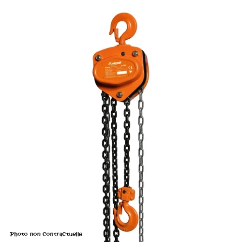 Palan 1T - Palan de manutention 1000kg max avec chaîne de 6m