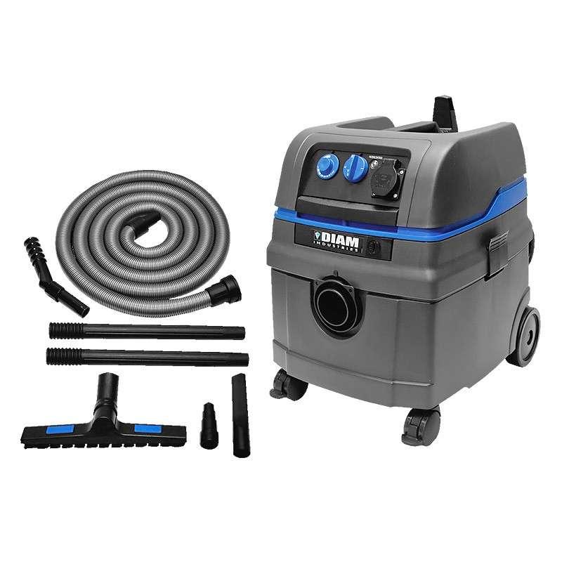 Aspirateur poussières fines 1 moteur DIAM - Réf. Diam-aspipf - Réservoir 25 L - Filtres automatiques