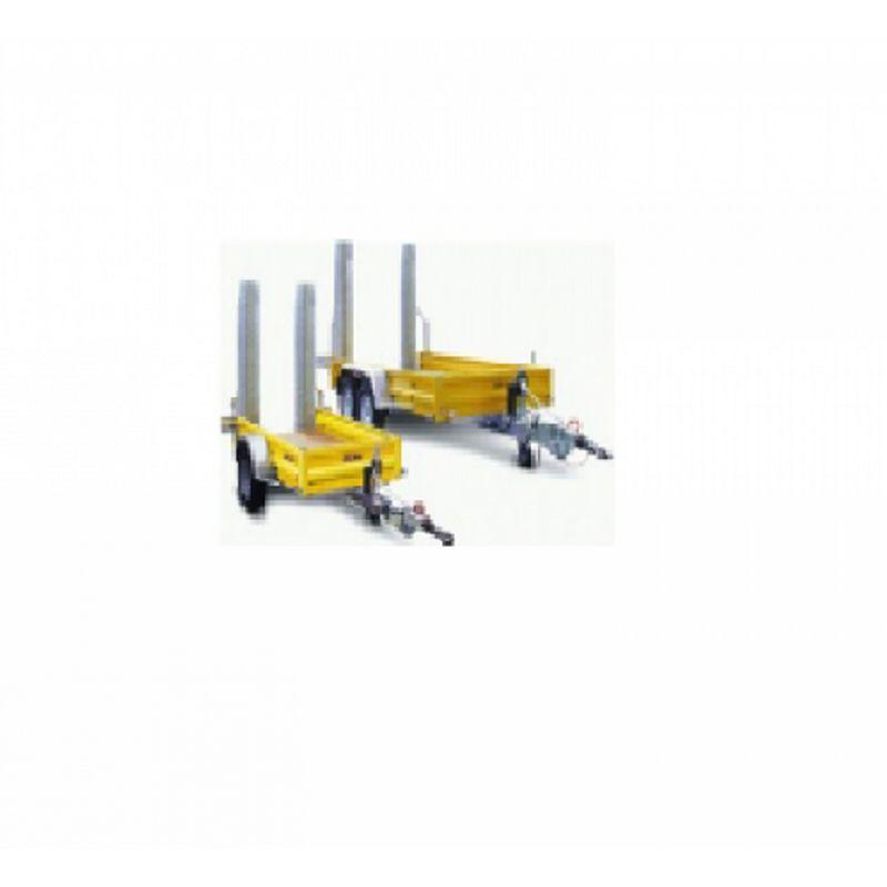 Remorque Porte engins 1,5t - Charge utile 1500 kg, PTAC 1600 kg, plancher bois massif
