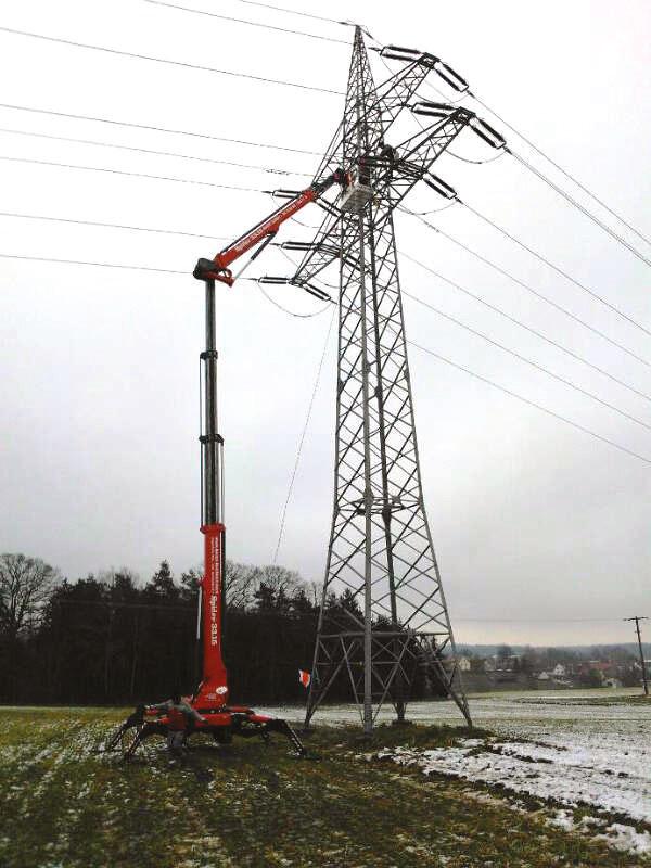 Nacelle araignée 33 M - franchissement 17 m, portée latérale 15 m, déport négatif 6 m, nacelle jusqu'à 2,20 m