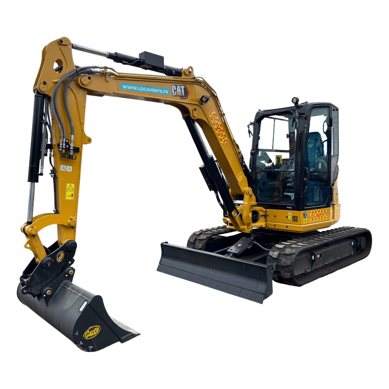 Mini pelle 5T hydraulique - format compact pour tranchées, ramassage gravats et nivellement