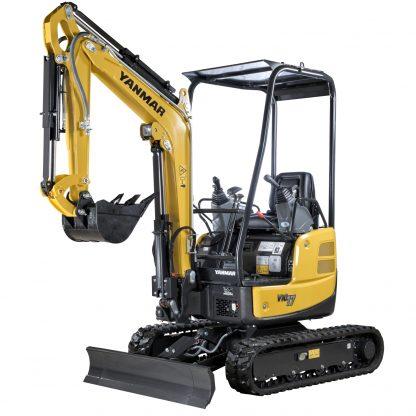 Mini-pelle ViO17 Yanmar 1T7 sans déport arrière, châssis variable en largeur, poids opérationnel 1765 kg