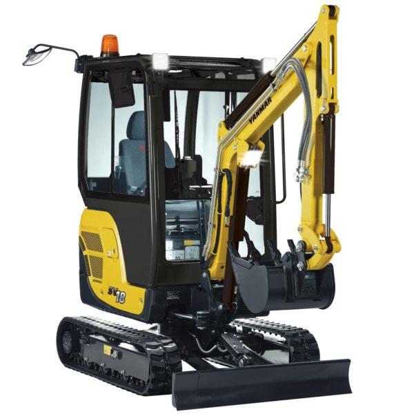 Mini-Pelles 0-2 t SV18 Yanmar - Poids 1835-1975 kg, Profondeur de fouille 2420 mm