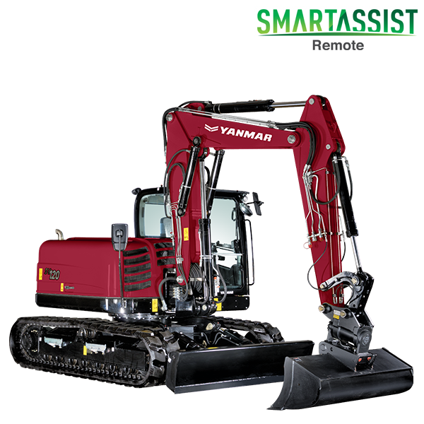 Mini-Pelles 5 – 12 t SV120 Yanmar - Poids opérationnel 11300 – 11500 kg, Profondeur de fouille 4300 – 4640 mm