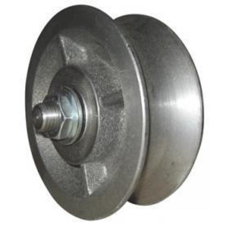 Roues pour portail coulissant - Galet fonte diamètre 180 sur roulement à bille